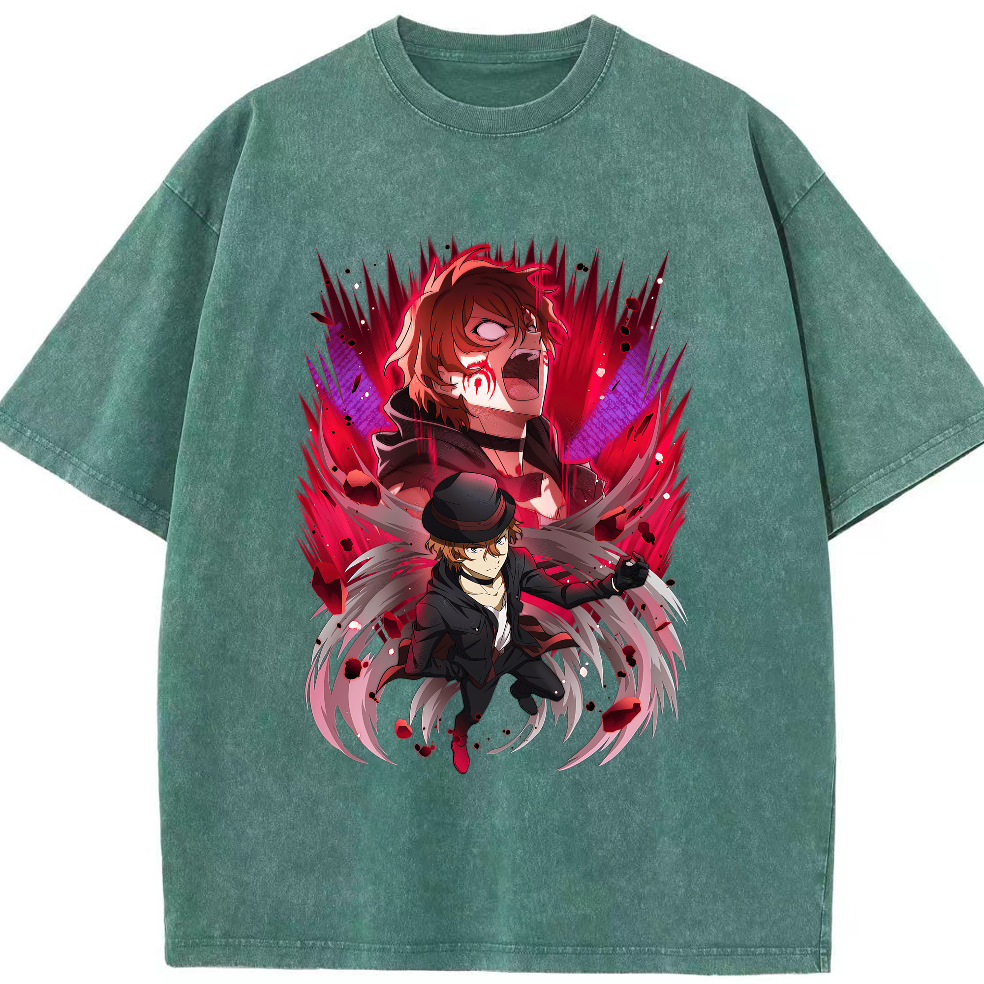 （画像用） 文豪ストレイドッグス Bungo Stray Dogs 綿100% ヴィンテージ風 半袖Tシャツ（フロントプリント）